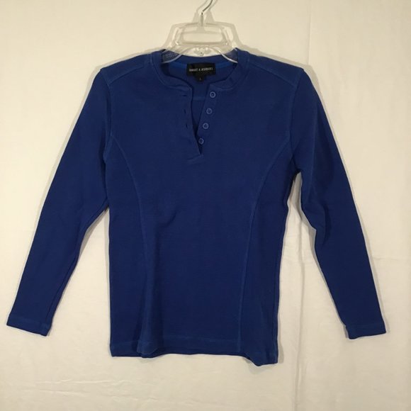 Haight & Ashbury Long Sleeve Royal Blue Henley Top Size L - Picture 8 of 11